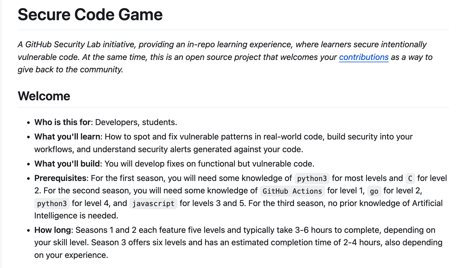 Secure Code Game